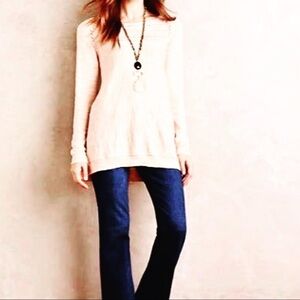 Anthropologie Knitted & Knotted Winter White Tunic Sweater